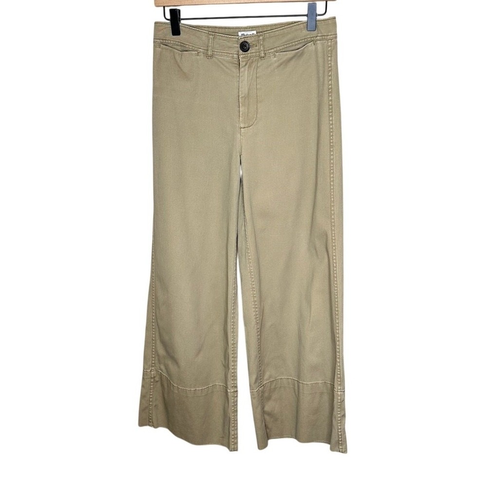 Madewell Langford Wide Leg Crop Pants Womens 27 Tan Beige G7641 High Rise Chino